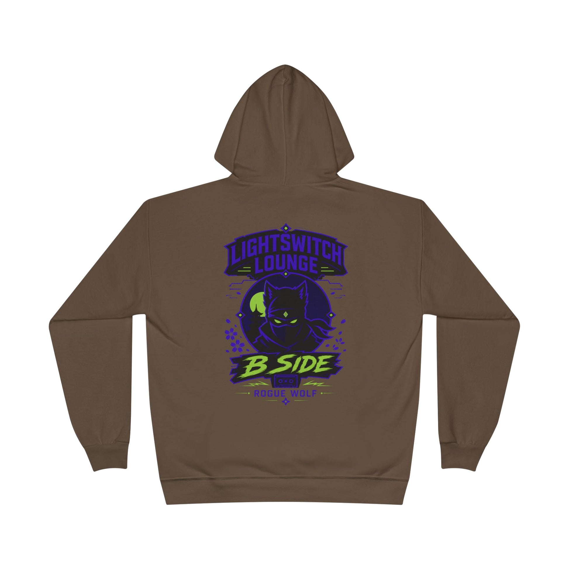Rogue Wolf 'Lightswitch Lounge' Graphic Hoodie — Retro Neon B-Side Pullover
