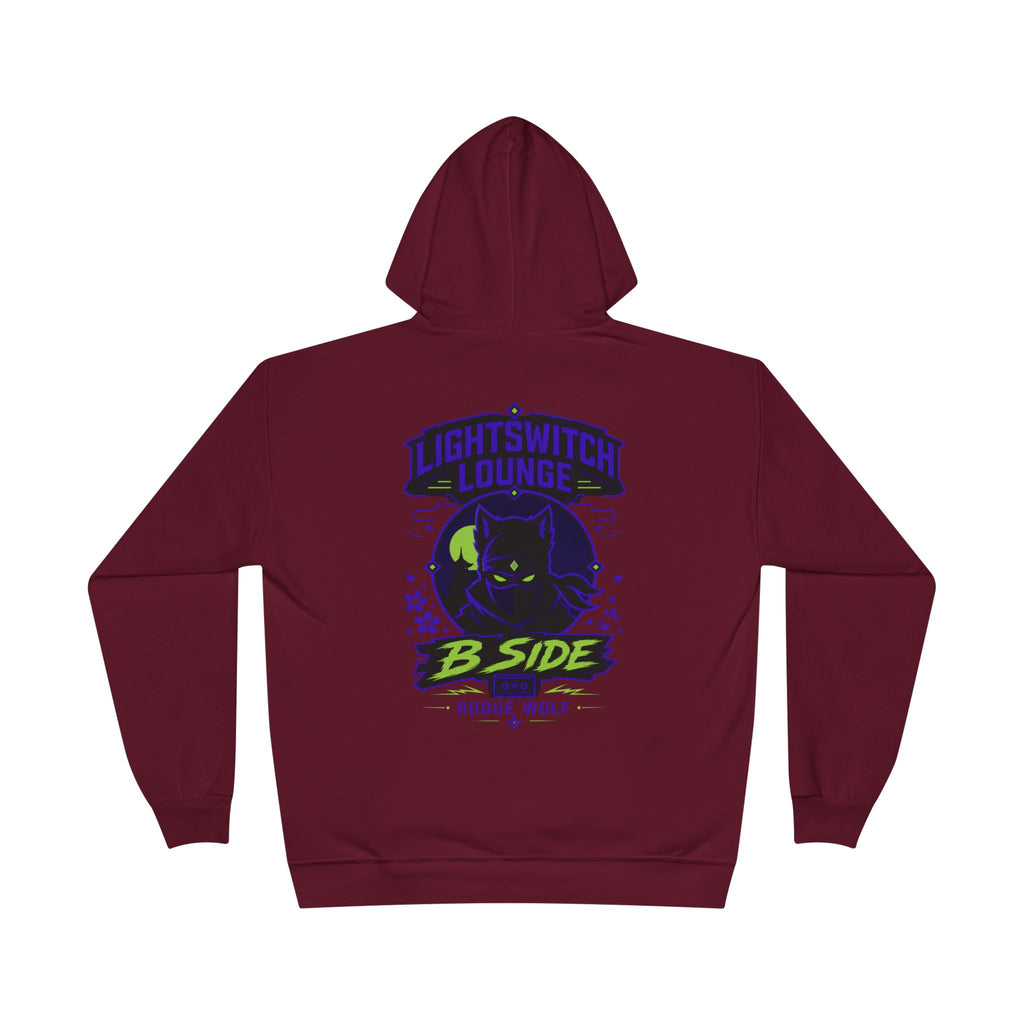Rogue Wolf 'Lightswitch Lounge' Graphic Hoodie — Retro Neon B-Side Pullover