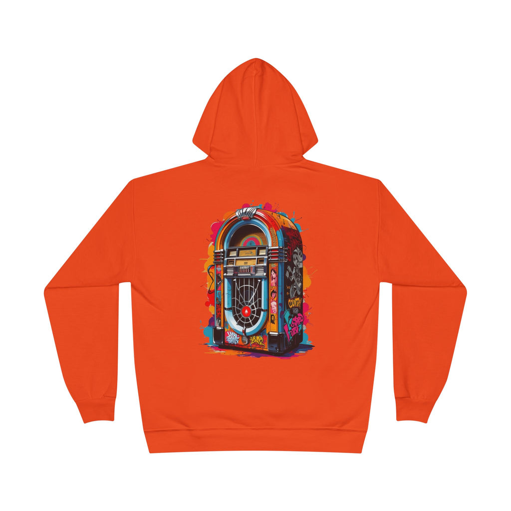 Colorful PolyJAMorous Jukebox Hoodie | Unique Graphic Pullover Sweatshirt for Music Lovers