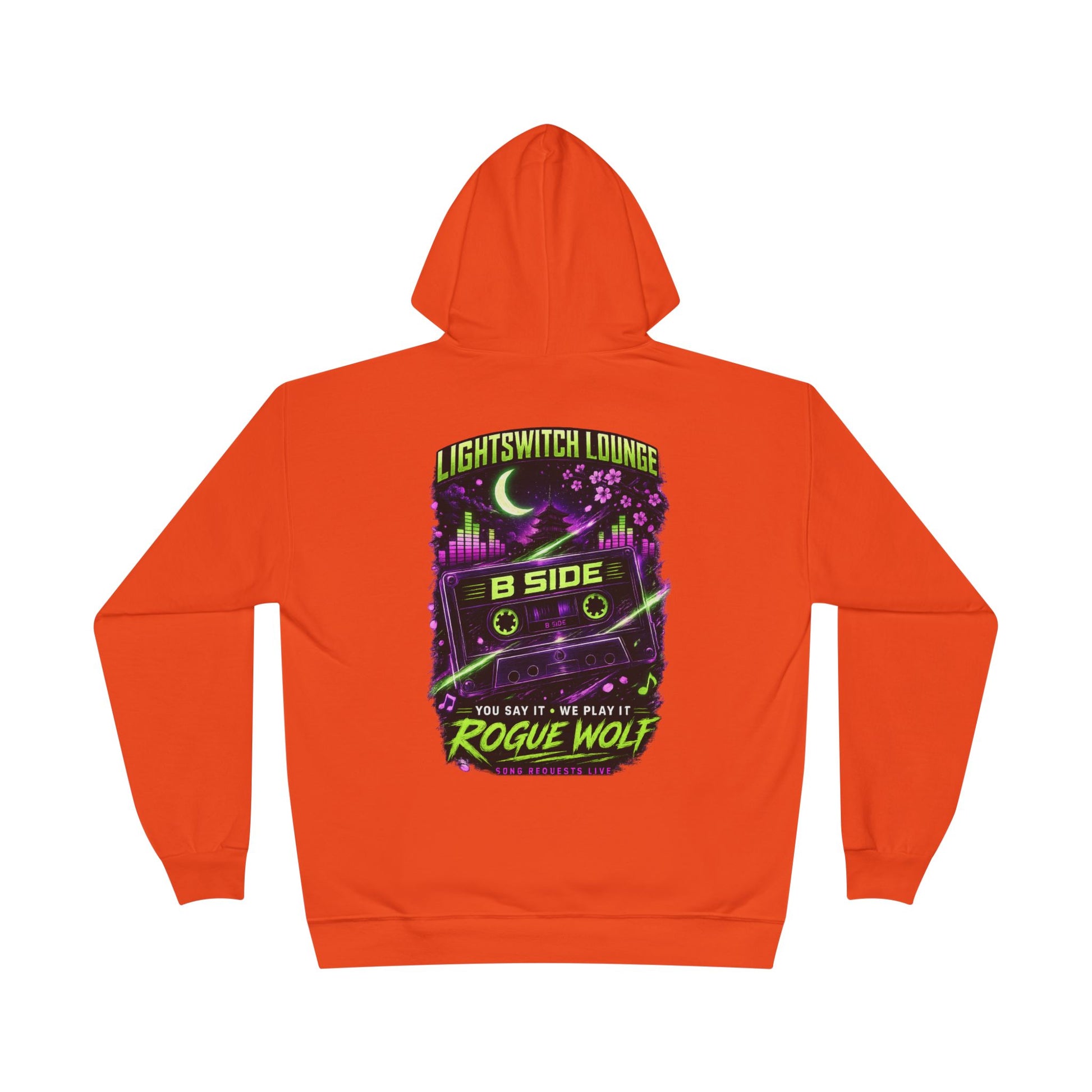 Rogue Wolf 'Lightswitch Lounge' Graphic Hoodie — Retro Neon B-Side Pullover Style 2