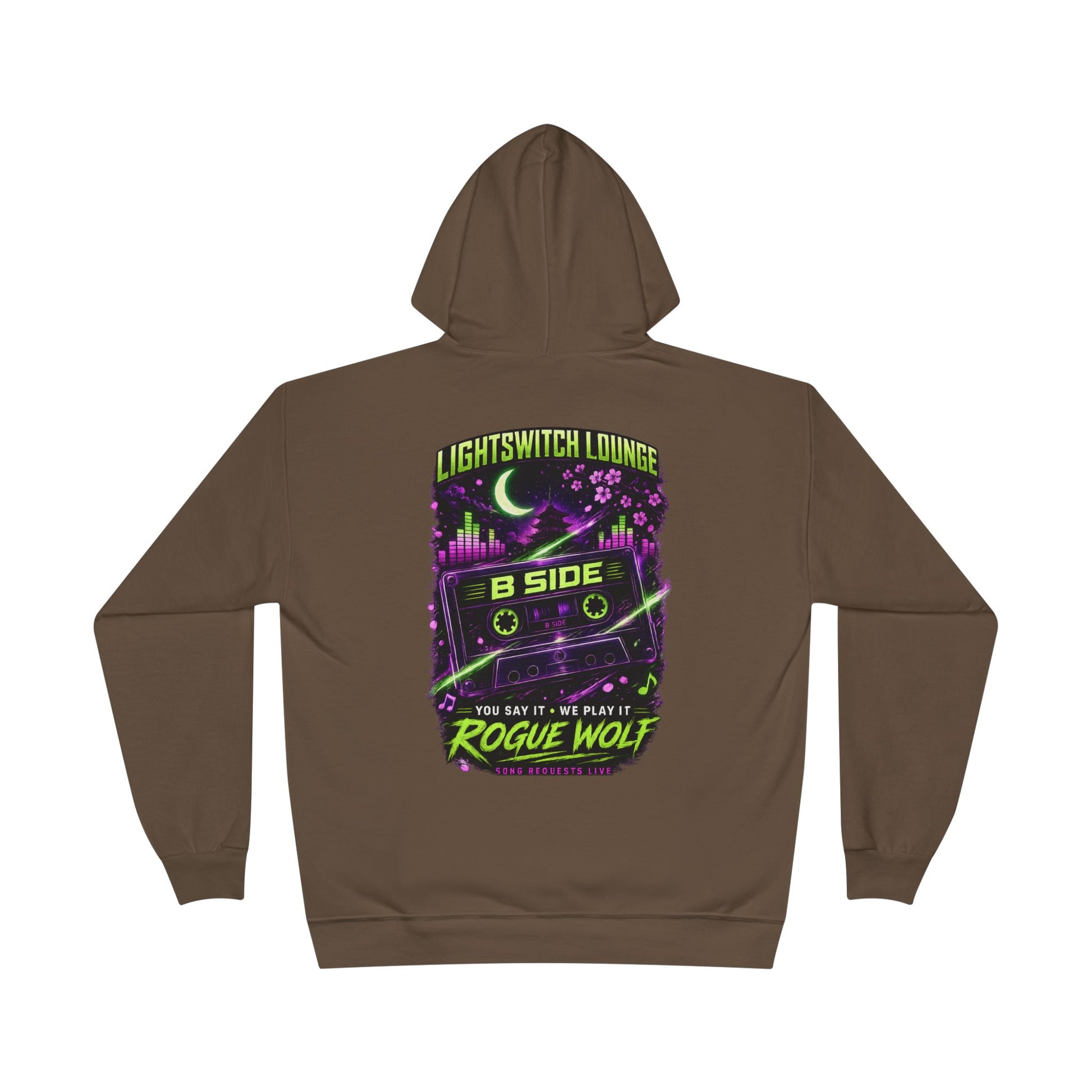 Rogue Wolf 'Lightswitch Lounge' Graphic Hoodie — Retro Neon B-Side Pullover Style 2