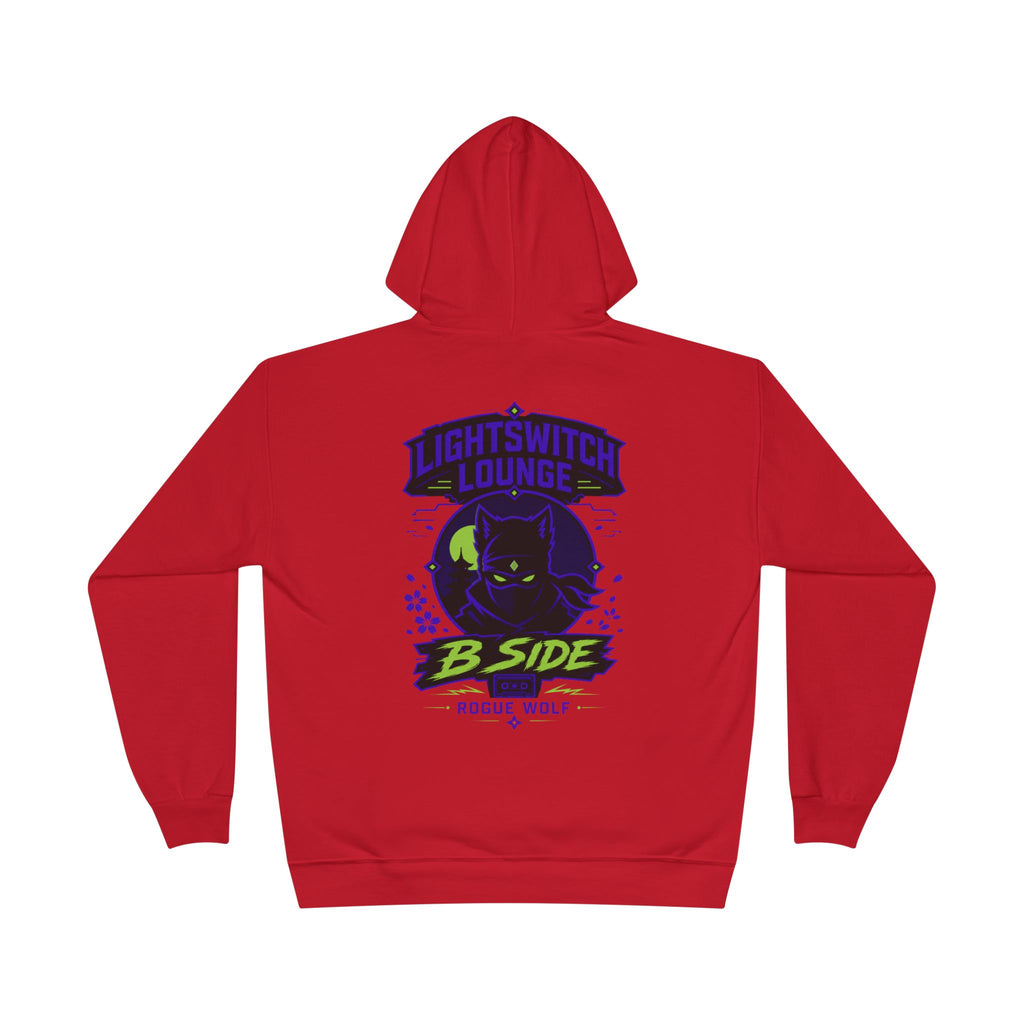 Rogue Wolf 'Lightswitch Lounge' Graphic Hoodie — Retro Neon B-Side Pullover