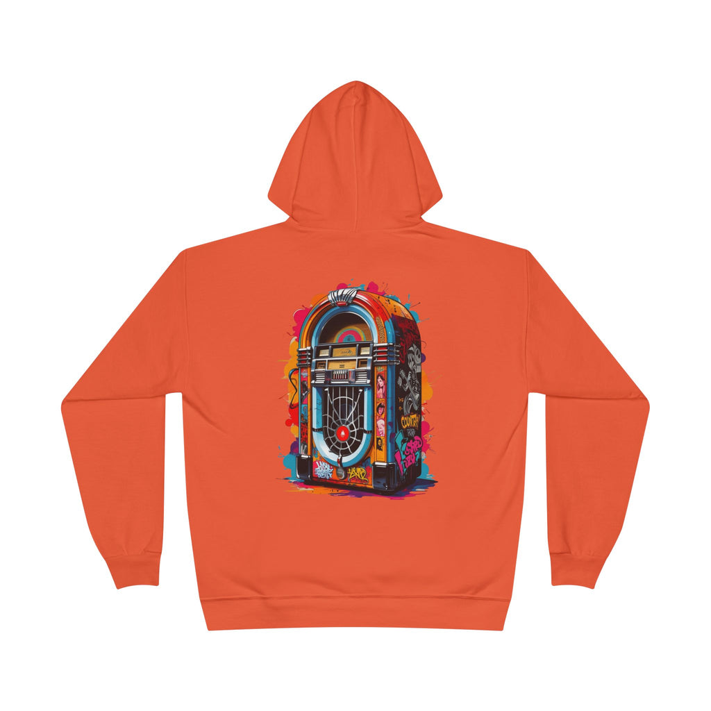 Colorful PolyJAMorous Jukebox Hoodie | Unique Graphic Pullover Sweatshirt for Music Lovers