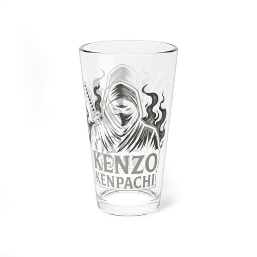 16oz Kenzo Kenpachi Mixing Glass - Unique Kitchen Art, Collector's Item, Anime Glassware, Gift for Fans, Barware