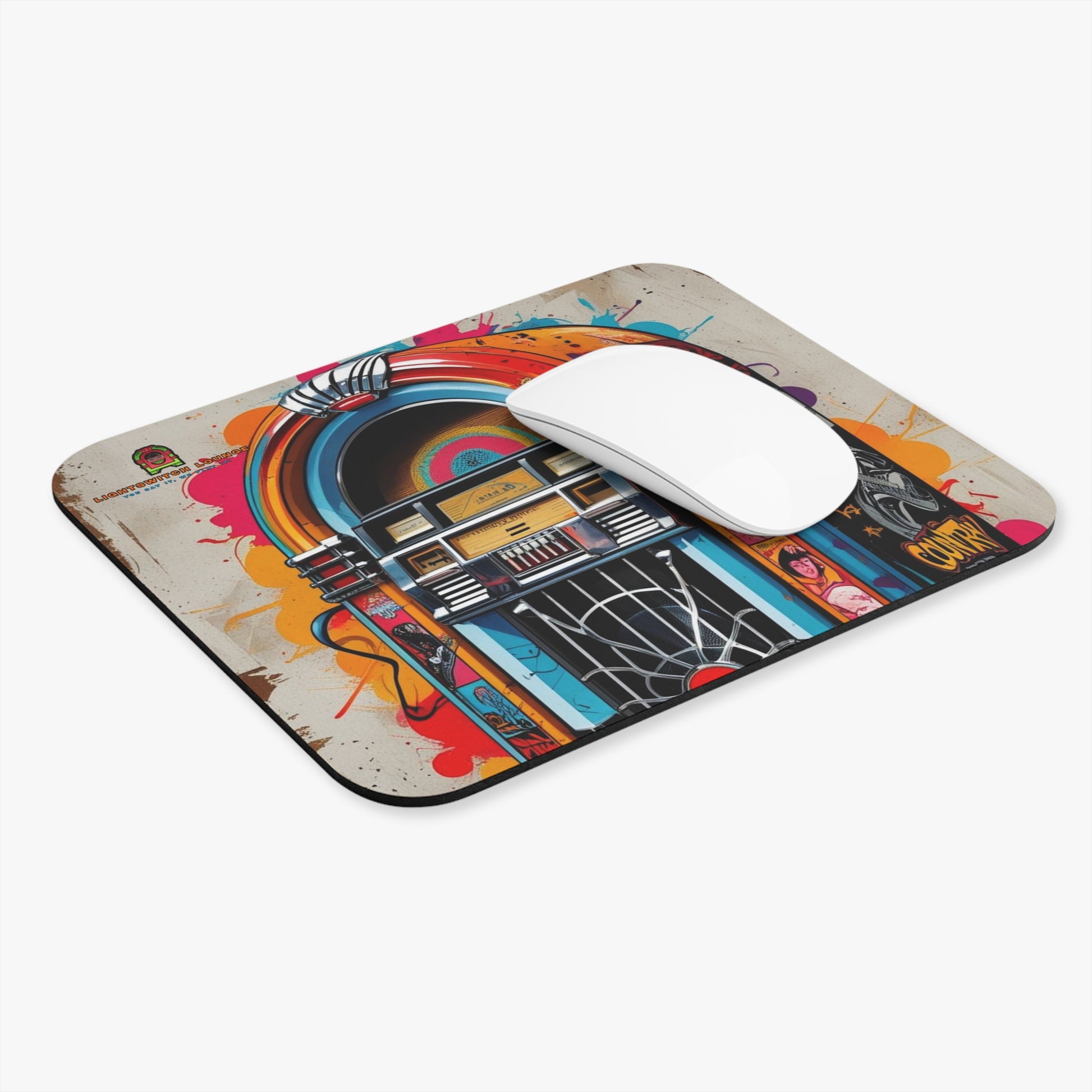 Colorful Retro Jukebox Mouse Pad, Gaming Desk Accessory, Gift for Music Lovers, Home Office Decor, Retro Vibes
