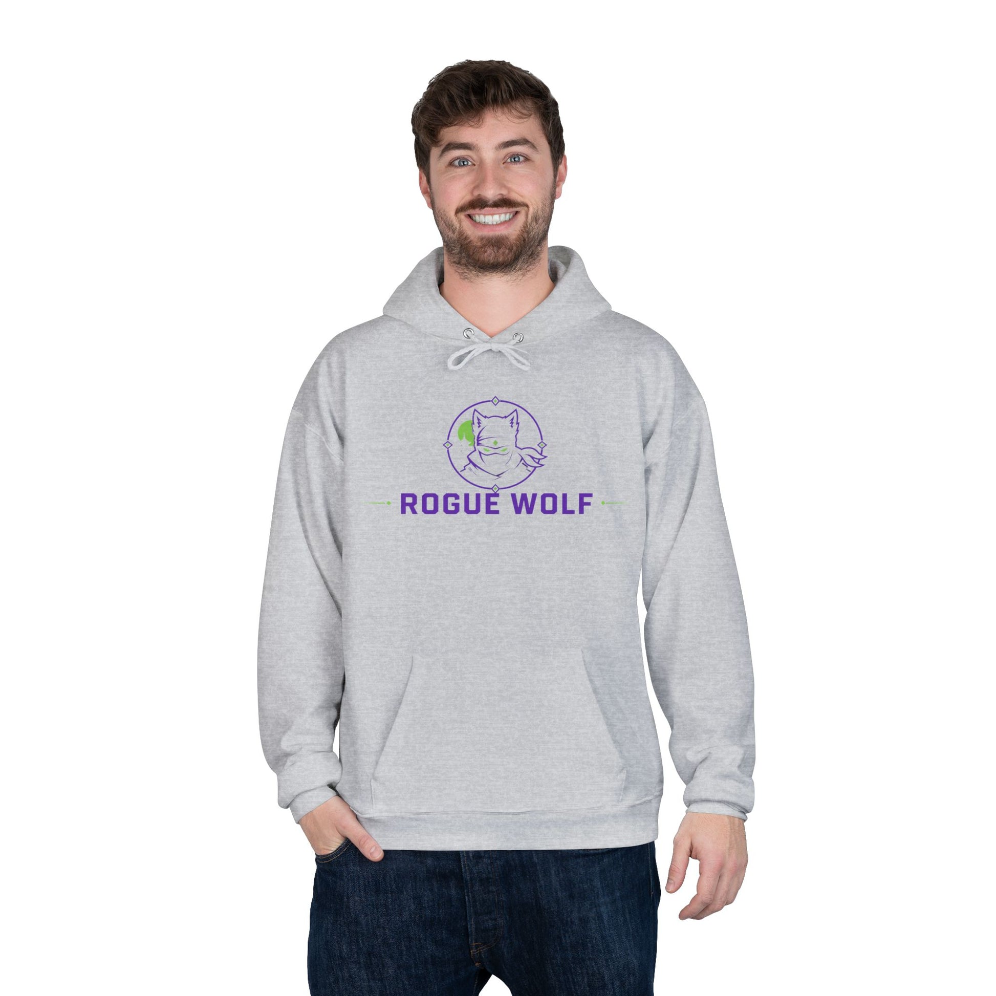 Rogue Wolf 'Lightswitch Lounge' Graphic Hoodie — Retro Neon B-Side Pullover Style 2