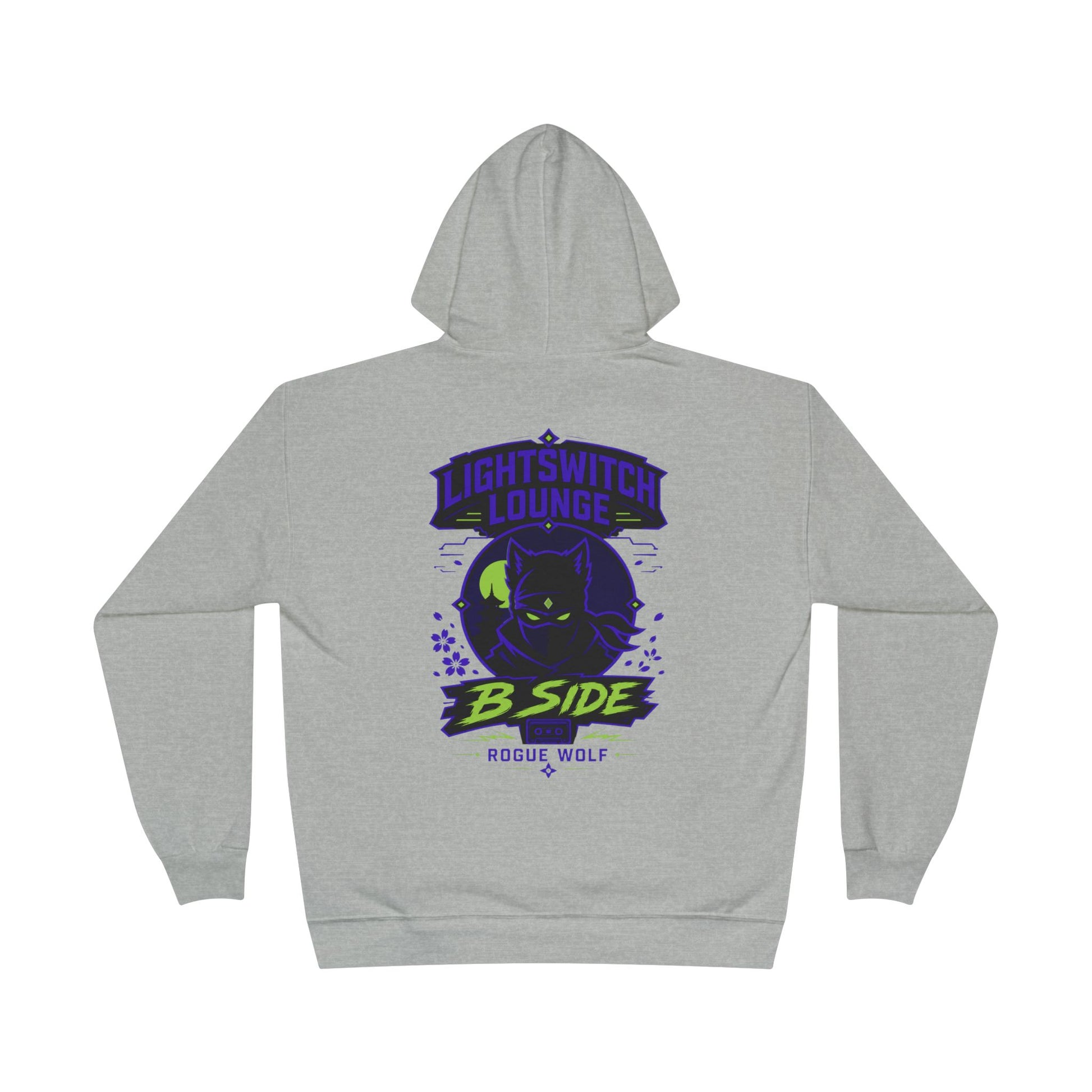 Rogue Wolf 'Lightswitch Lounge' Graphic Hoodie — Retro Neon B-Side Pullover