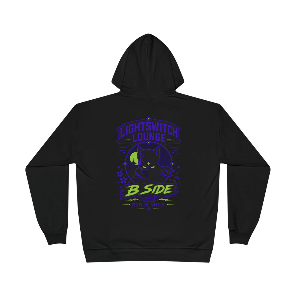 Rogue Wolf 'Lightswitch Lounge' Graphic Hoodie — Retro Neon B-Side Pullover