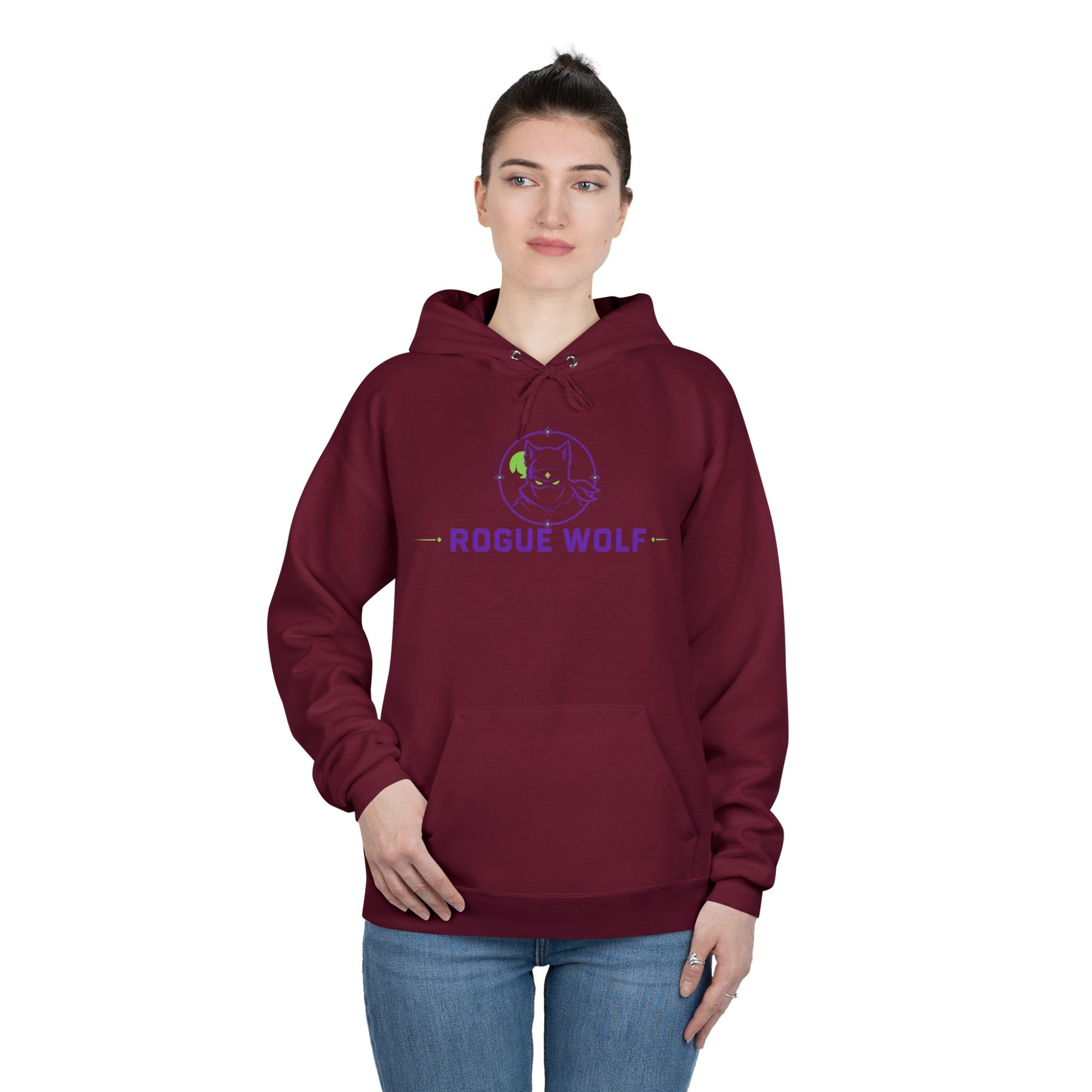 Rogue Wolf 'Lightswitch Lounge' Graphic Hoodie — Retro Neon B-Side Pullover