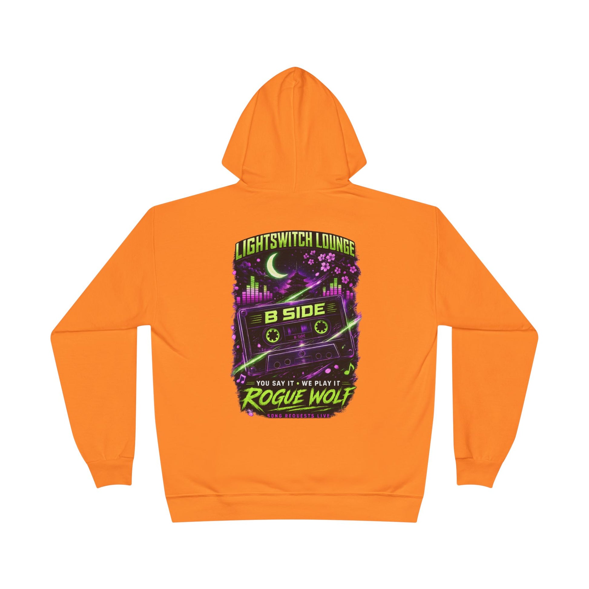 Rogue Wolf 'Lightswitch Lounge' Graphic Hoodie — Retro Neon B-Side Pullover Style 2