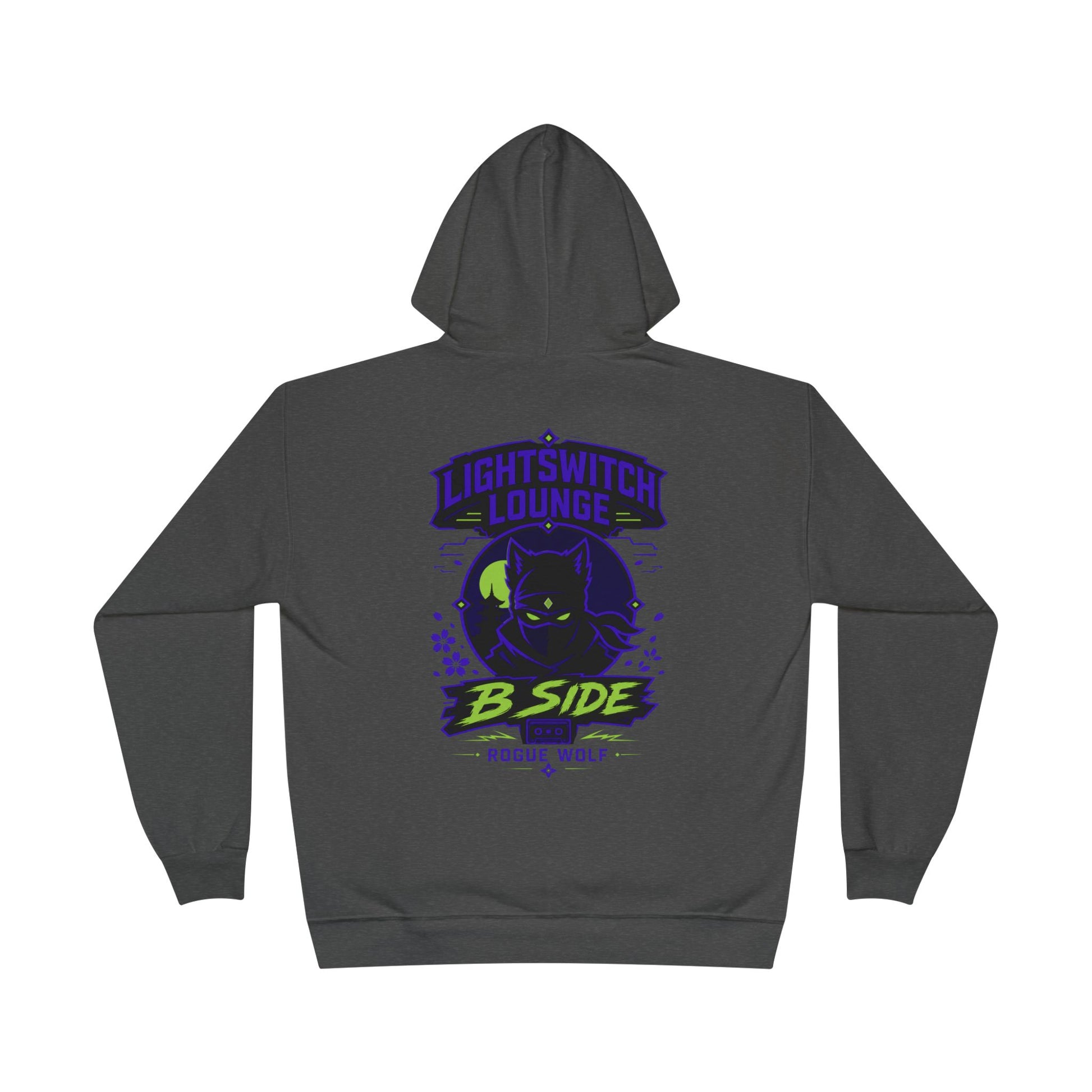 Rogue Wolf 'Lightswitch Lounge' Graphic Hoodie — Retro Neon B-Side Pullover