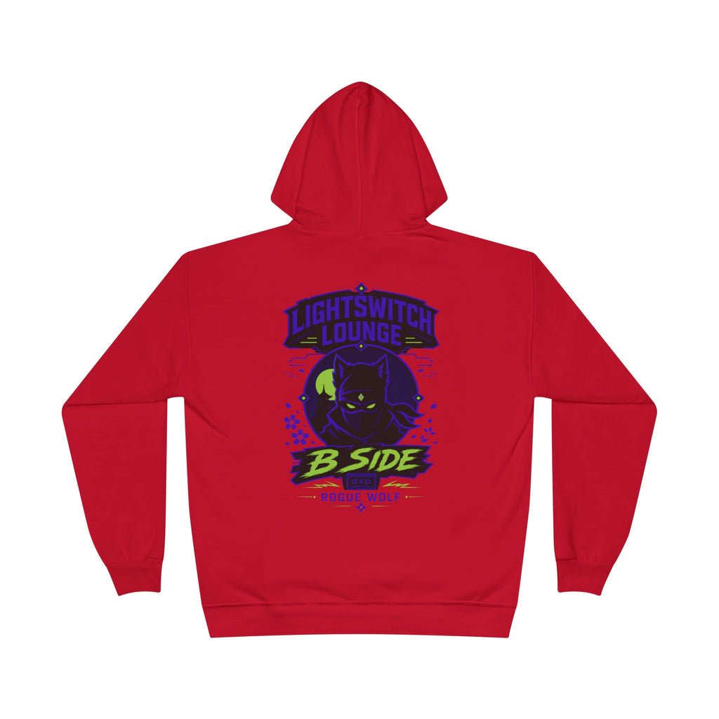 Rogue Wolf 'Lightswitch Lounge' Graphic Hoodie — Retro Neon B-Side Pullover