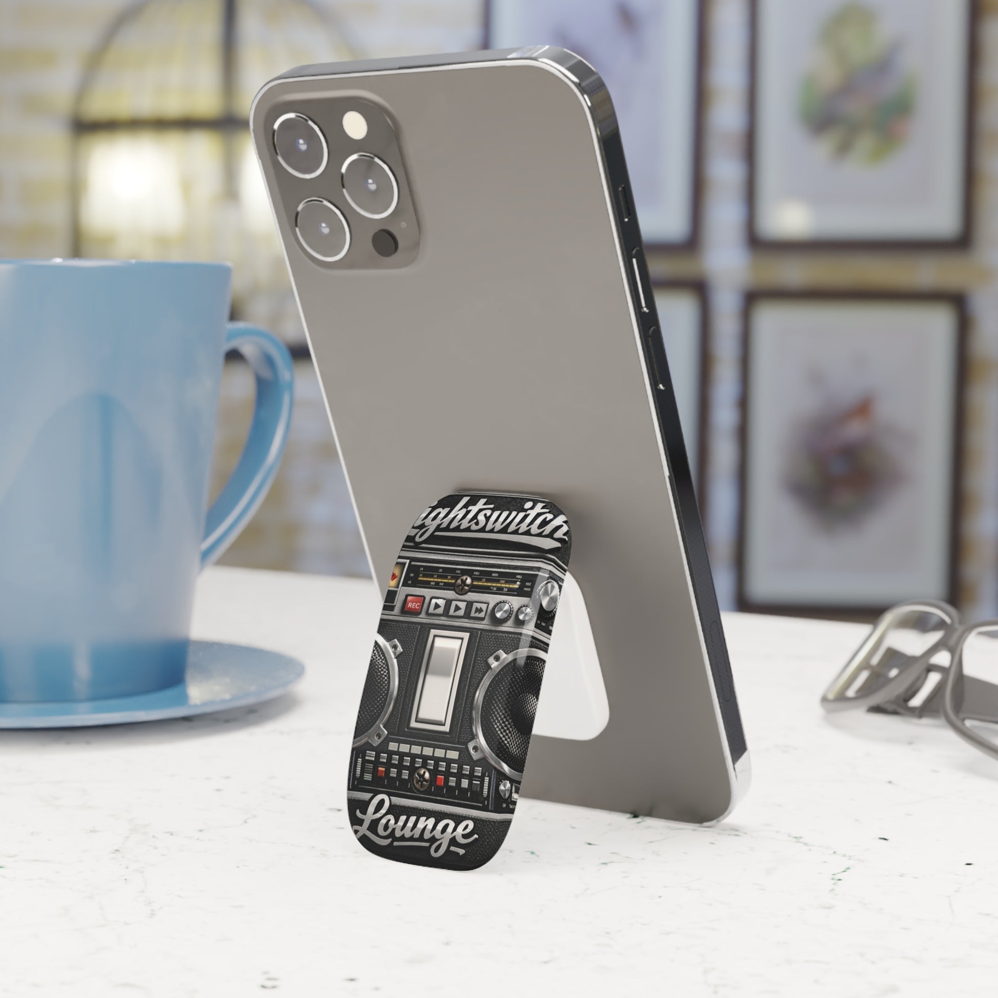 Retro Lightswitch Plate Phone Grip – "Lightswitch Lounge" Click-On Stand