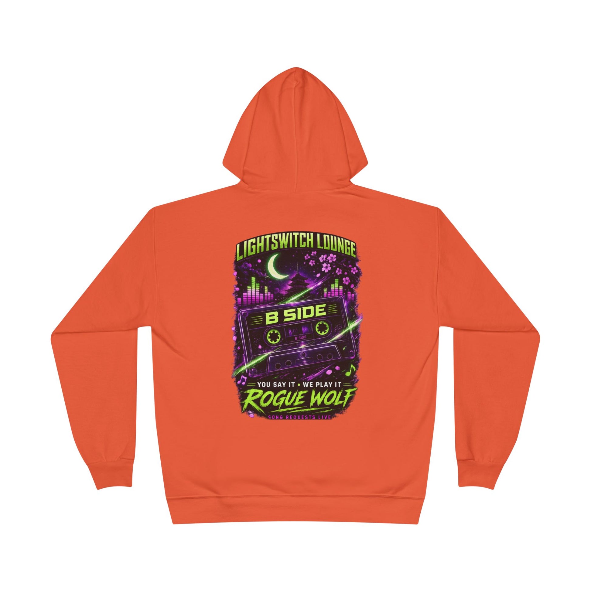 Rogue Wolf 'Lightswitch Lounge' Graphic Hoodie — Retro Neon B-Side Pullover Style 2