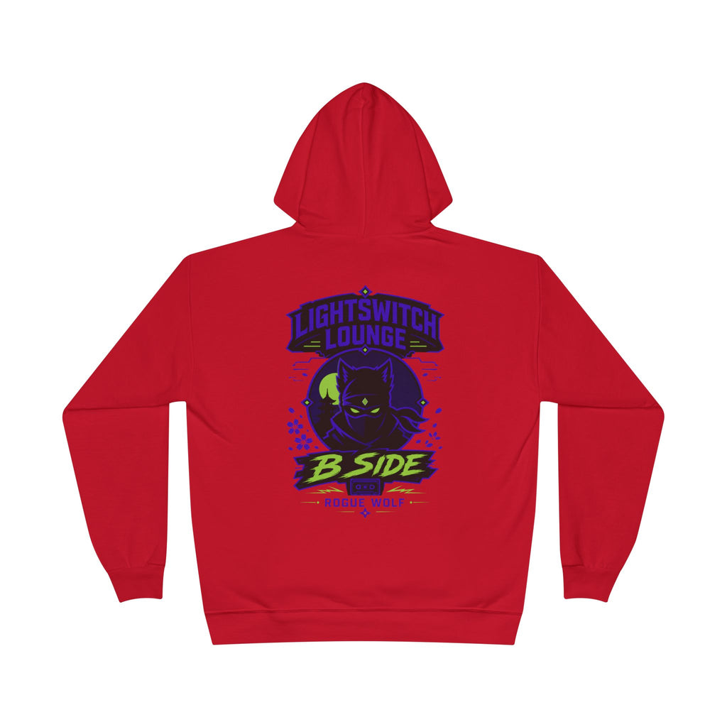 Rogue Wolf 'Lightswitch Lounge' Graphic Hoodie — Retro Neon B-Side Pullover