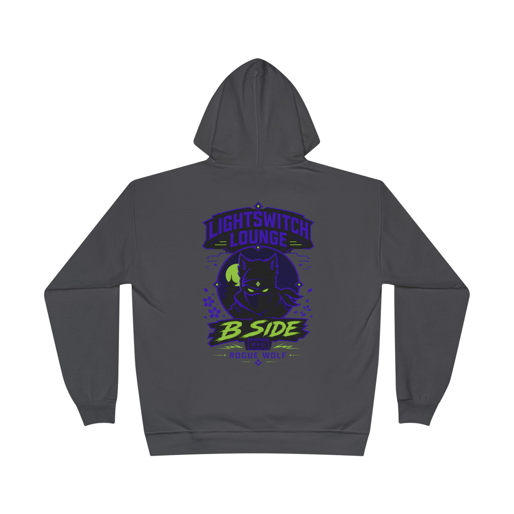 Rogue Wolf 'Lightswitch Lounge' Graphic Hoodie — Retro Neon B-Side Pullover