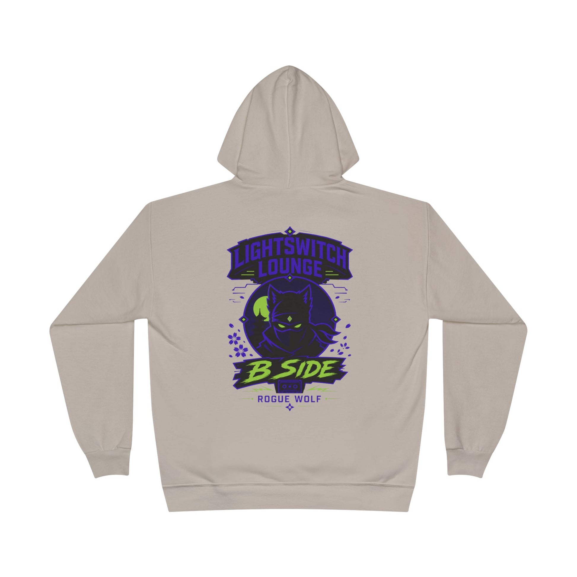 Rogue Wolf 'Lightswitch Lounge' Graphic Hoodie — Retro Neon B-Side Pullover