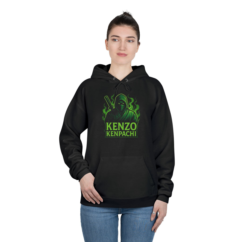 Kenzo Kenpachi Hoodie Green Logo | Unique Graphic Pullover Sweatshirt for Gamers