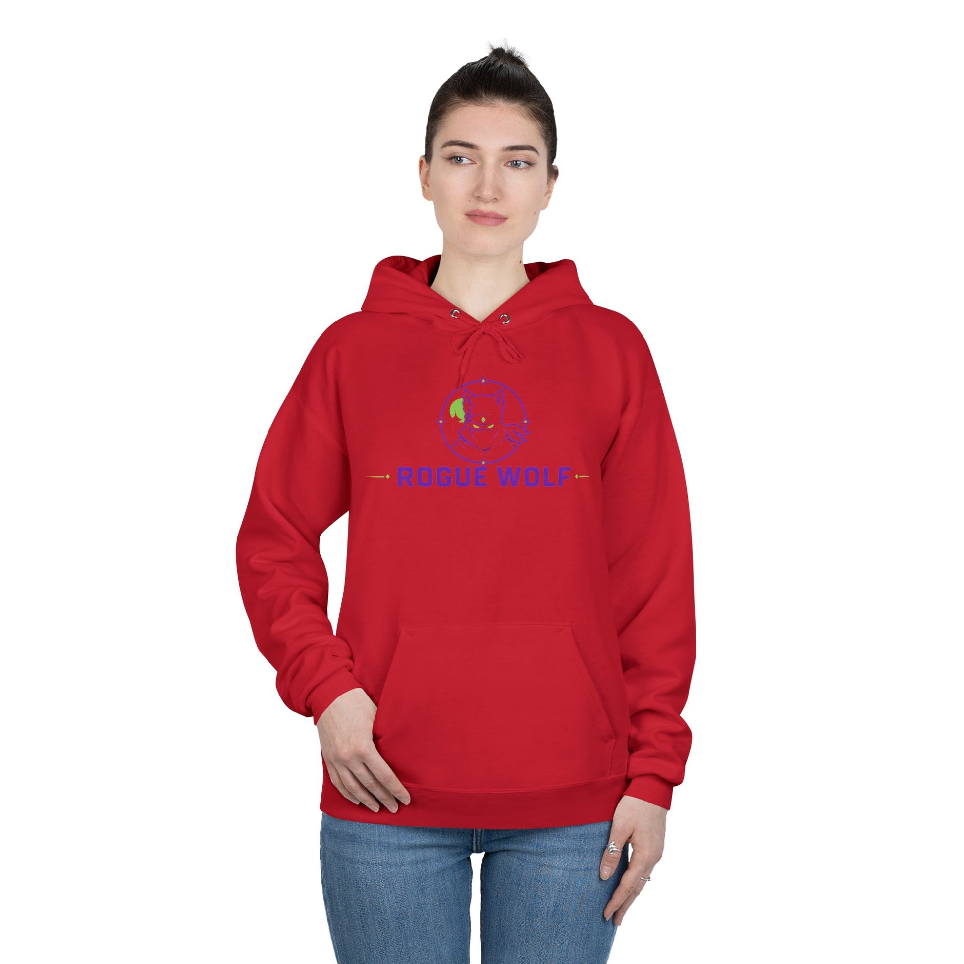 Rogue Wolf 'Lightswitch Lounge' Graphic Hoodie — Retro Neon B-Side Pullover