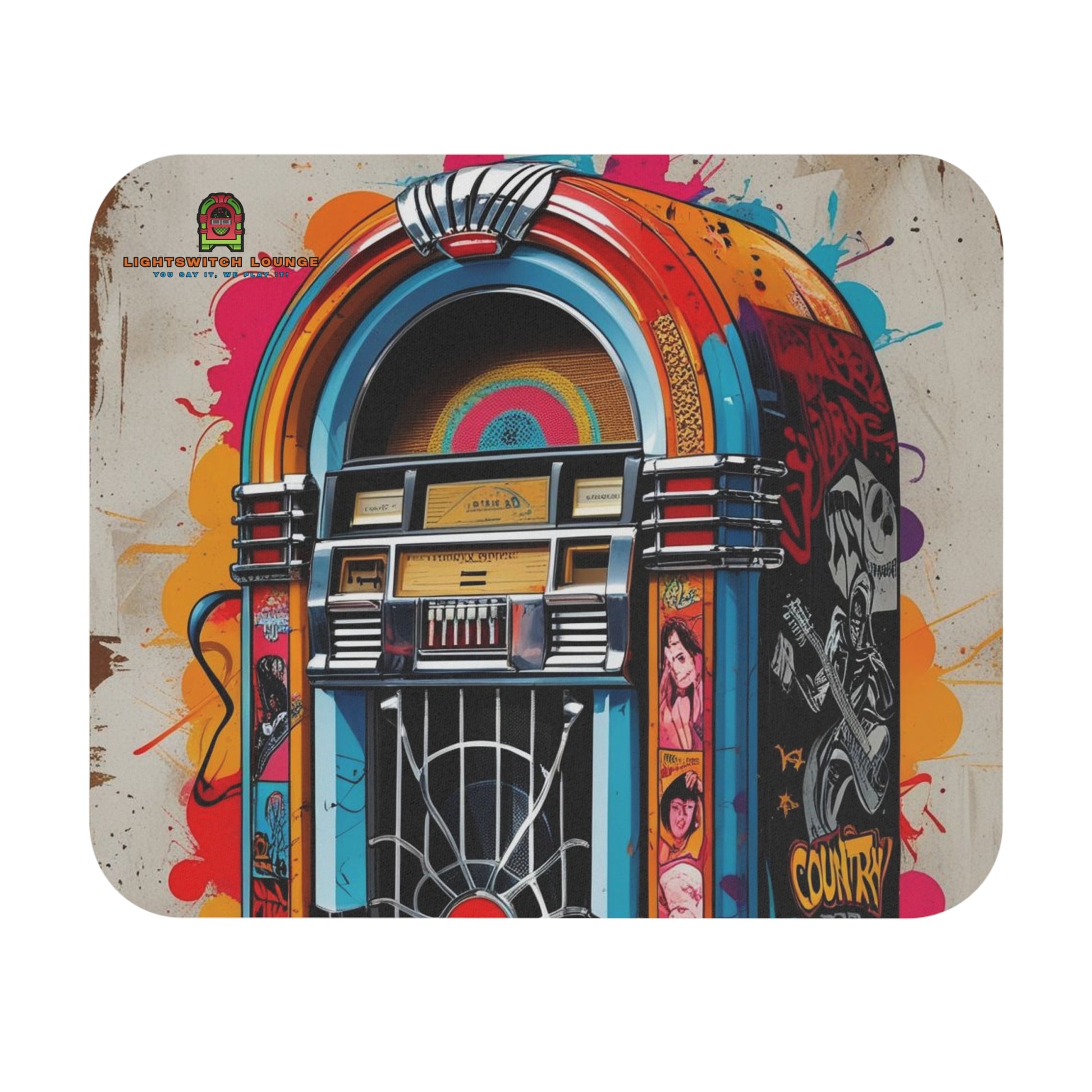 Colorful Retro Jukebox Mouse Pad, Gaming Desk Accessory, Gift for Music Lovers, Home Office Decor, Retro Vibes