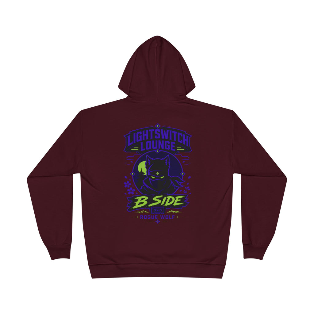 Rogue Wolf 'Lightswitch Lounge' Graphic Hoodie — Retro Neon B-Side Pullover
