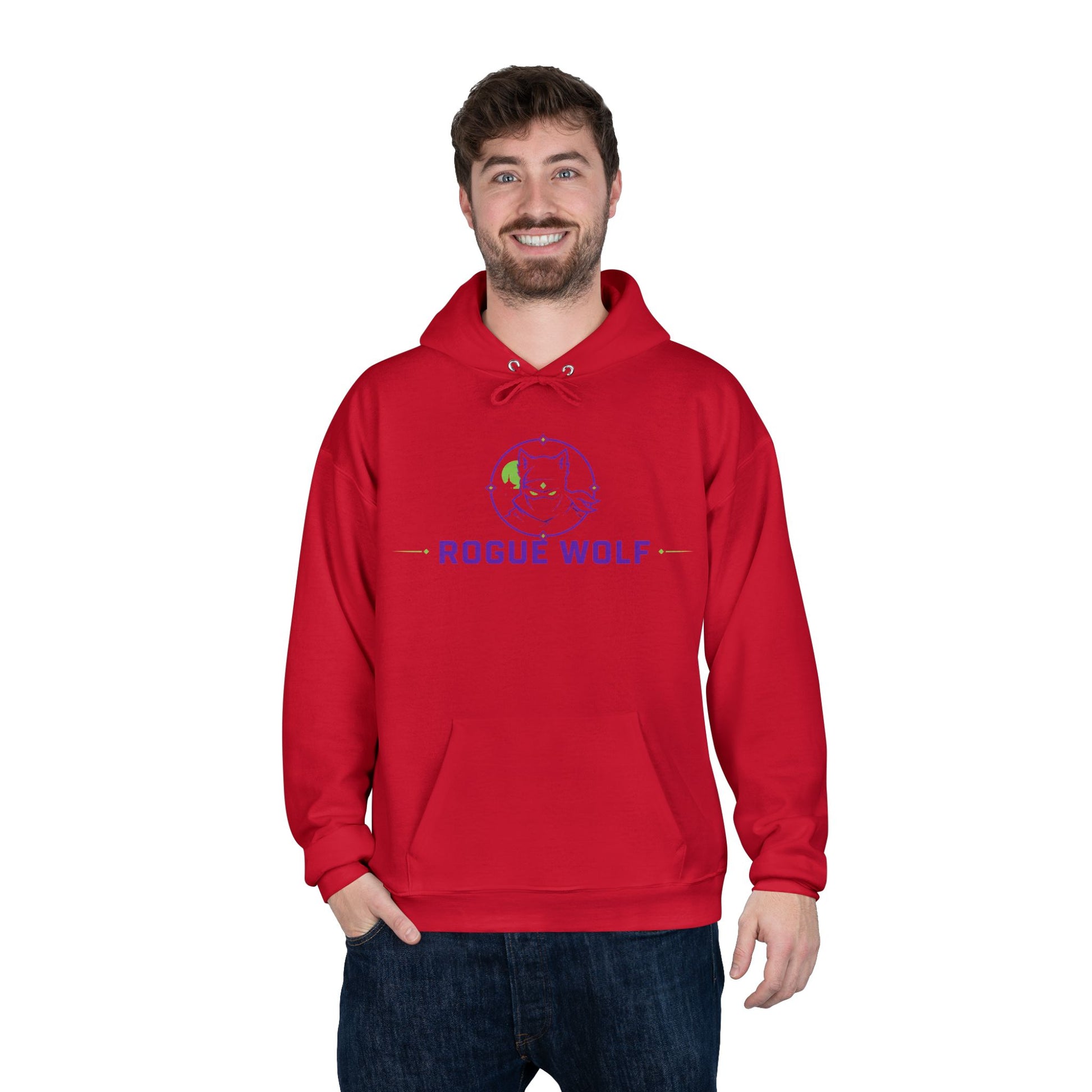 Rogue Wolf 'Lightswitch Lounge' Graphic Hoodie — Retro Neon B-Side Pullover