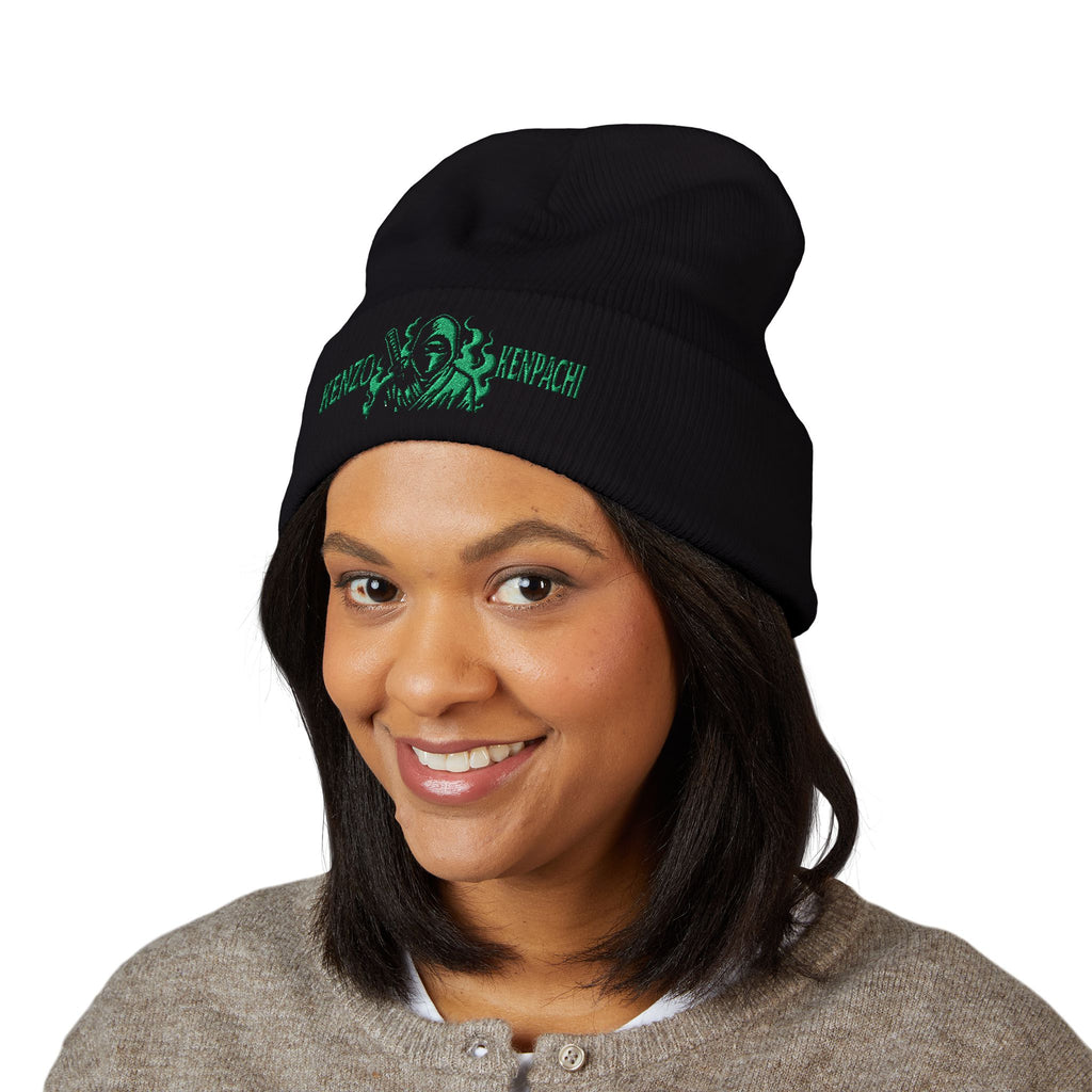 Kenzo Kenpachi Cuffed Beanie with Embroidery, Cozy Winter Hat, Stylish Knit Cap, Gift for Him/Her, Outdoor Beanie, Fashion Accessory