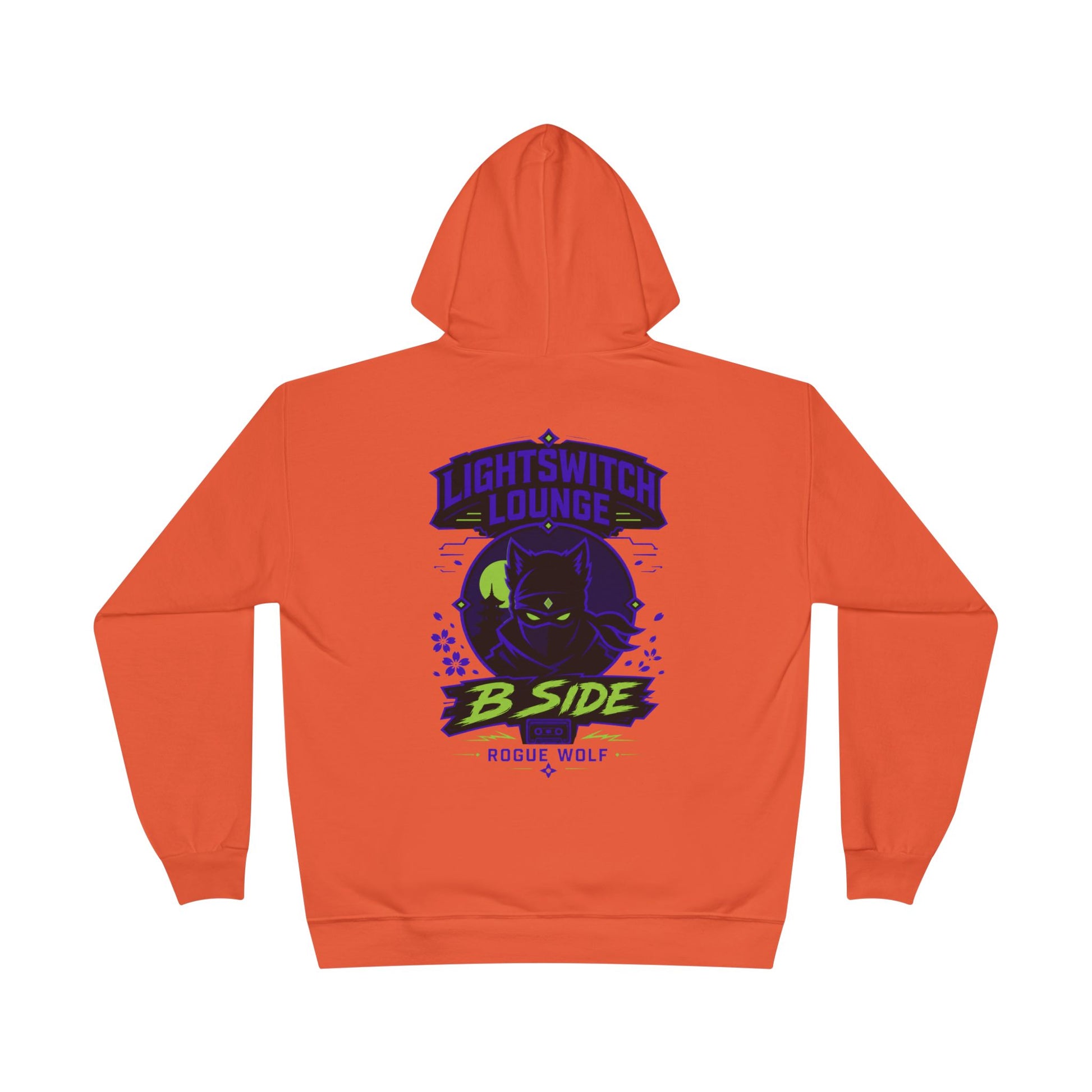 Rogue Wolf 'Lightswitch Lounge' Graphic Hoodie — Retro Neon B-Side Pullover